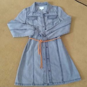 Grey Denim Girls Dress